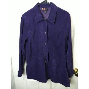 $ R&K Originals Purple Women's Long Sleeve Button Blazer. Size 8